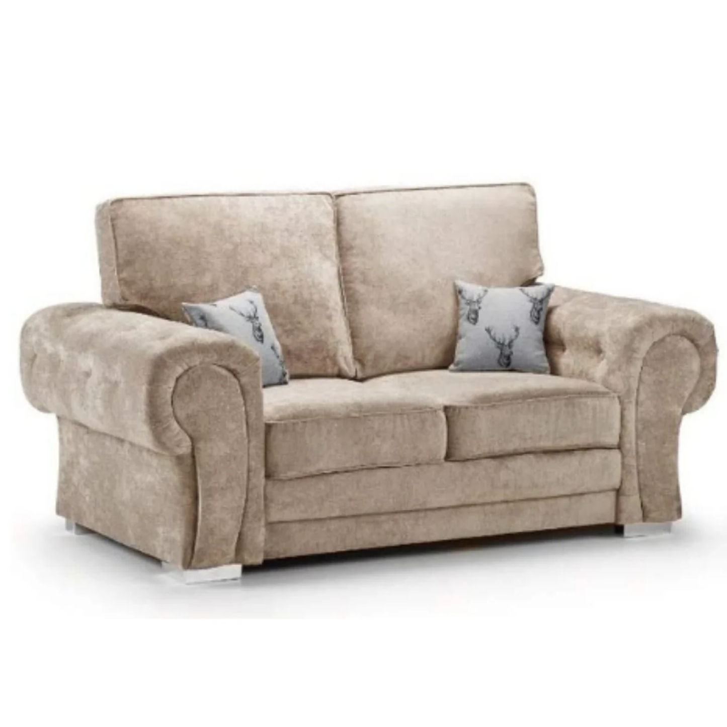 Milan Chesterfield Fabric 2 Seater Sofa - Full Back