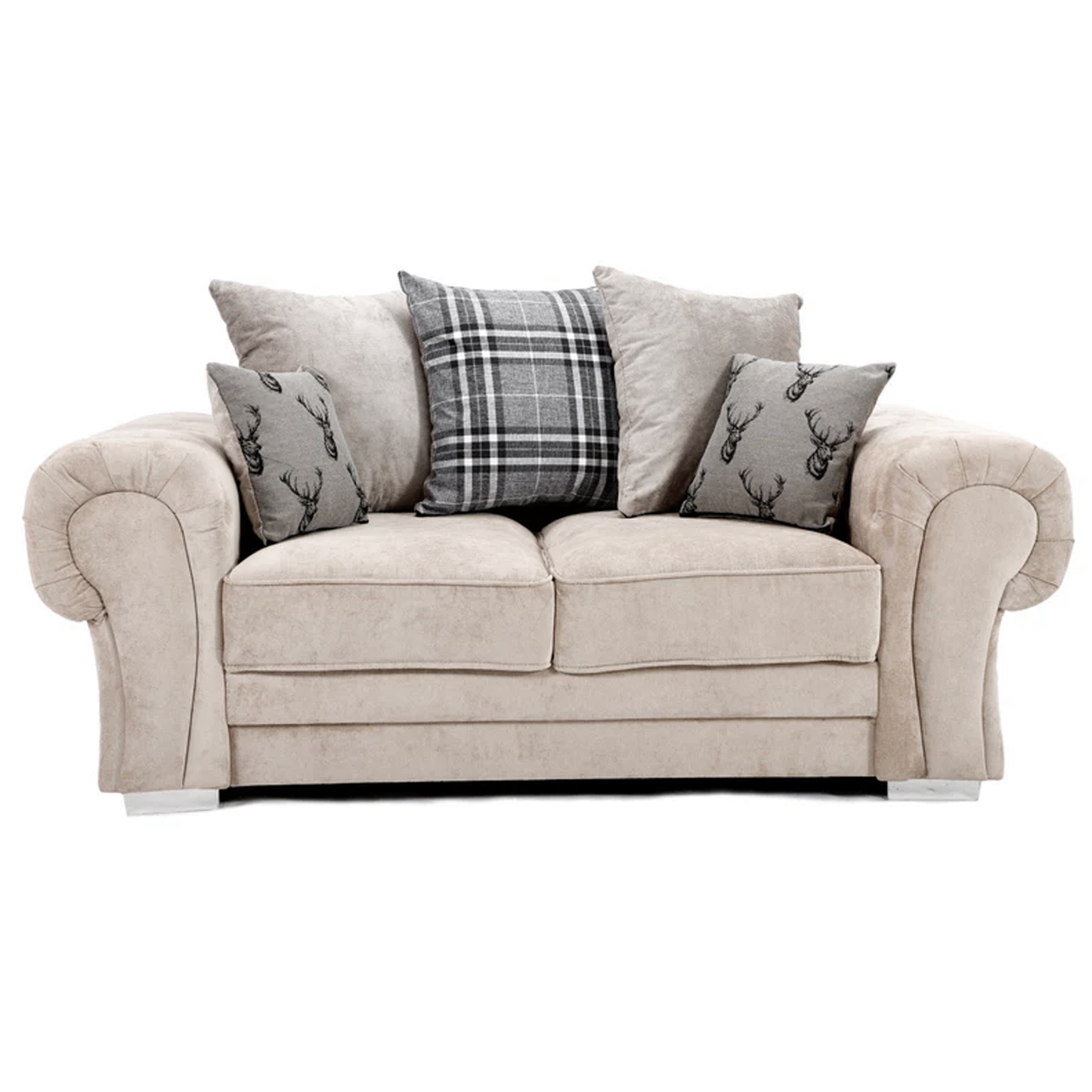 Milan Chesterfield Fabric 2 Seater Sofa - Scatter Back