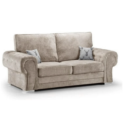 Milan Chesterfield Fabric 3 Seater Sofa - Full Back