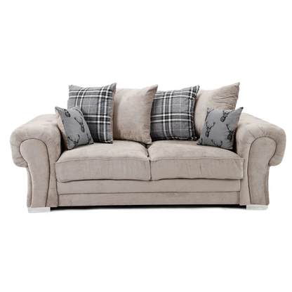 Milan Chesterfield Fabric 3 Seater Sofa - Scatter Back