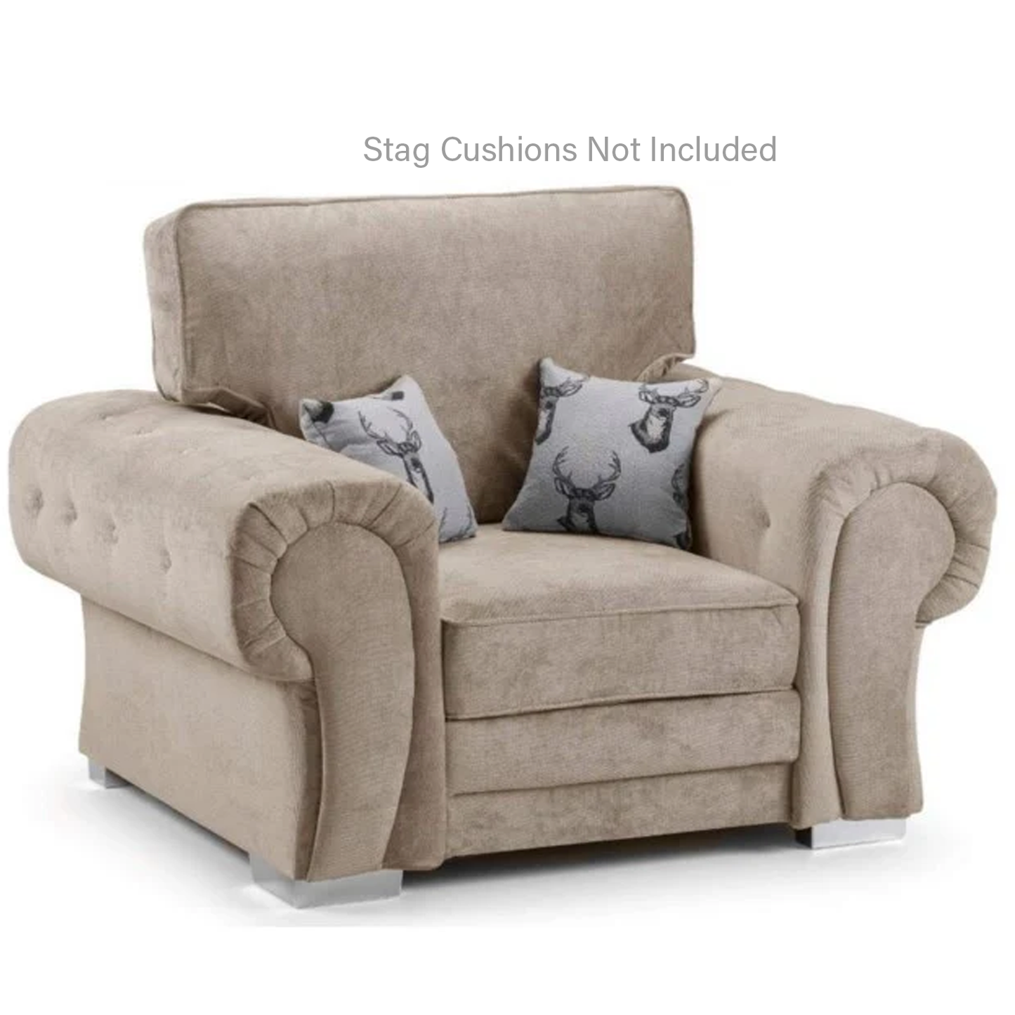 Milan Chesterfield Fabric Armchair - Full Back