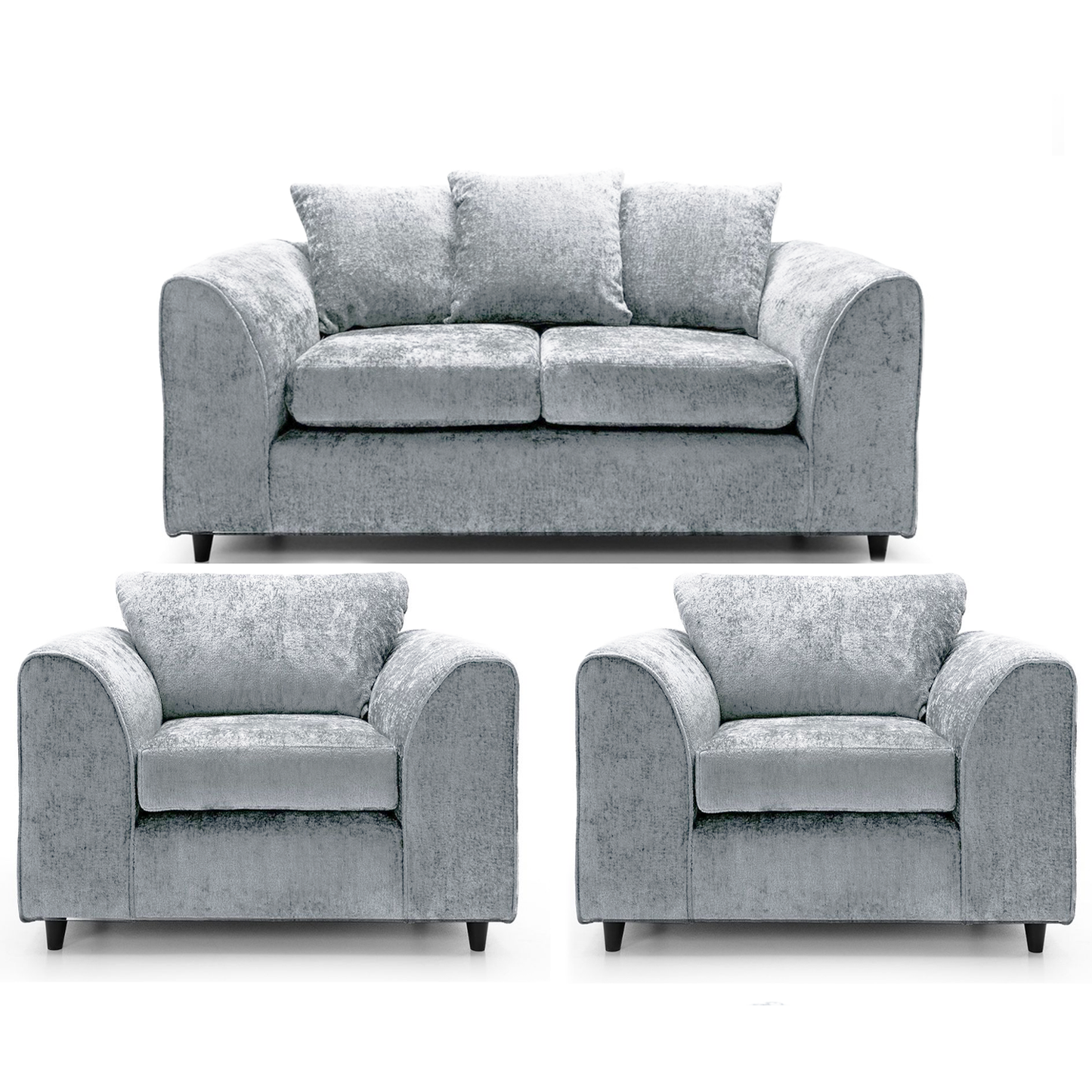 Monaco Chenille Fabric 2 Seater and 2 Armchairs