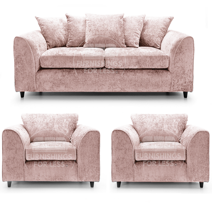 Monaco Chenille Fabric 3 Seater and 2 Armchairs