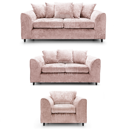Monaco Chenille Fabric 3 Piece Sofa Suite