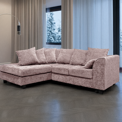 Monaco Chenille Fabric 4 Seater L Shaped Corner Sofa