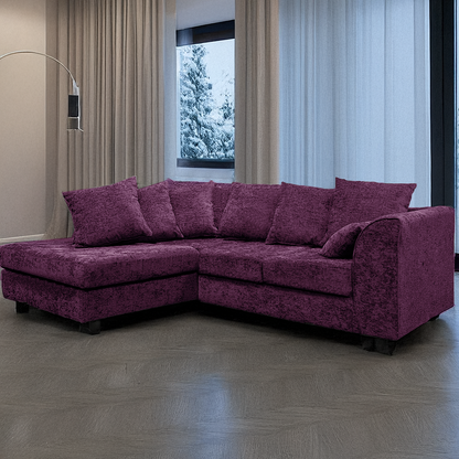 Monaco Chenille Fabric 4 Seater L Shaped Corner Sofa