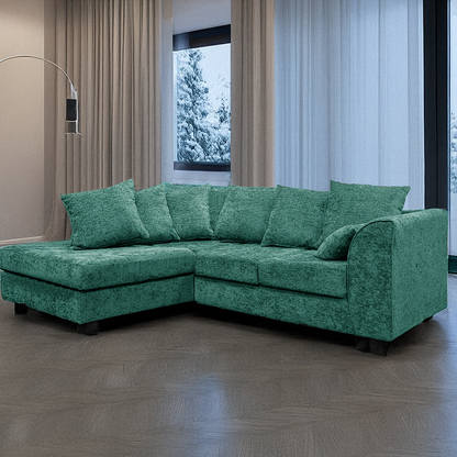 Monaco Chenille Fabric 4 Seater L Shaped Corner Sofa