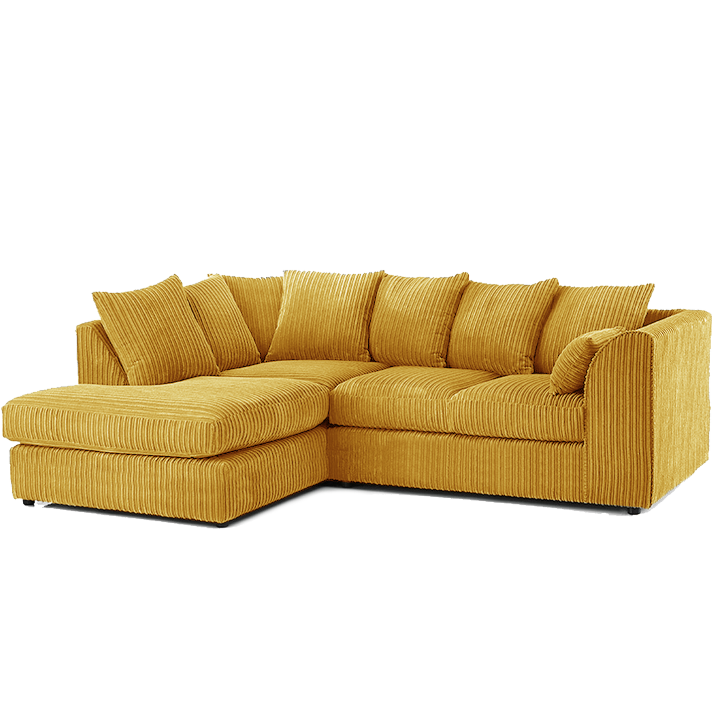 Luxor Cord Fabric 4 Seater Corner Sofa Scatter Back