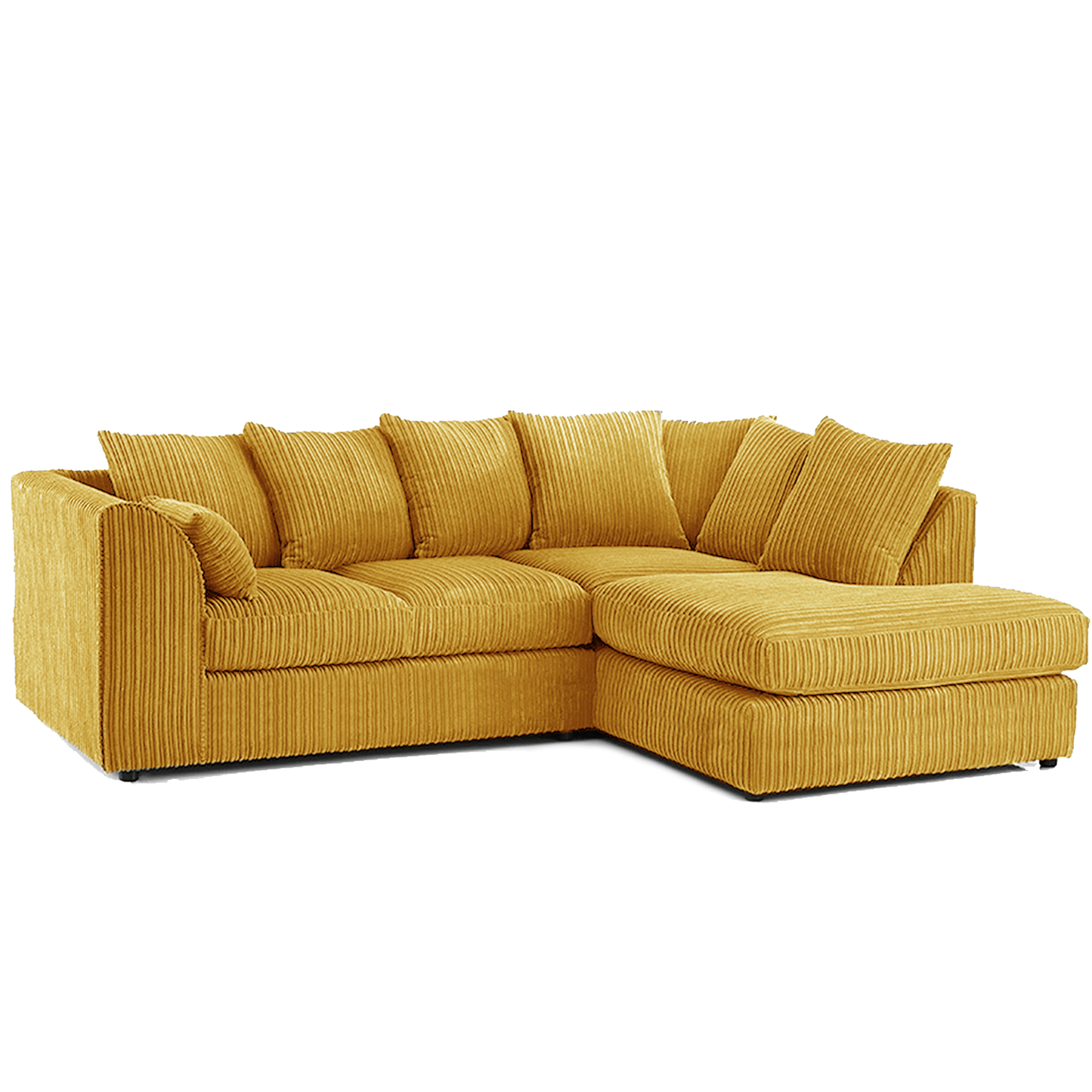Luxor Cord Fabric 4 Seater Corner Sofa Scatter Back