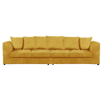 Luxor Cord Long Fabric 4 Seater - Scatter back