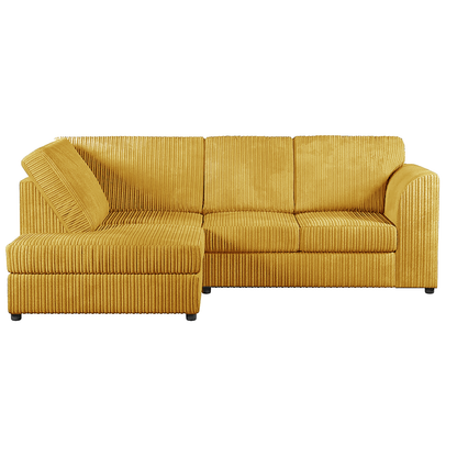 Luxor Cord Fabric 4 Seater Corner Sofa Full Back