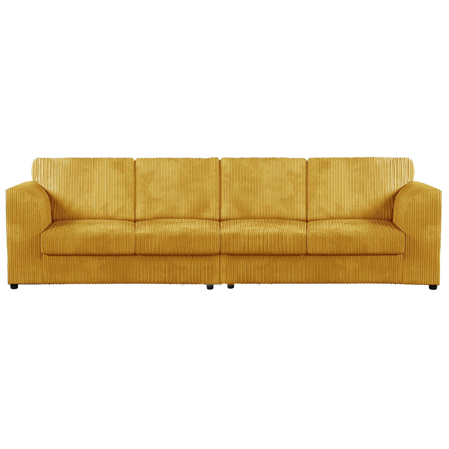 Luxor Cord Long Fabric 4 Seater - Full Back