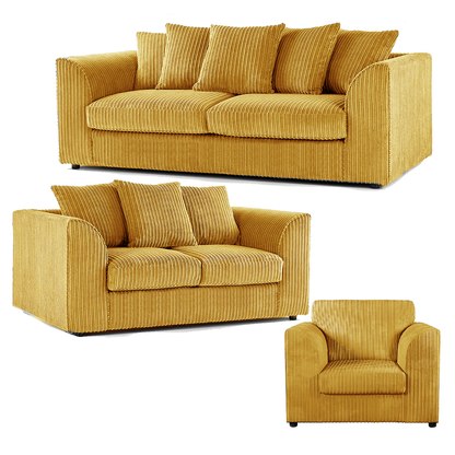 Luxor Full Jumbo Cord 3 Piece Suite - Scatter Back