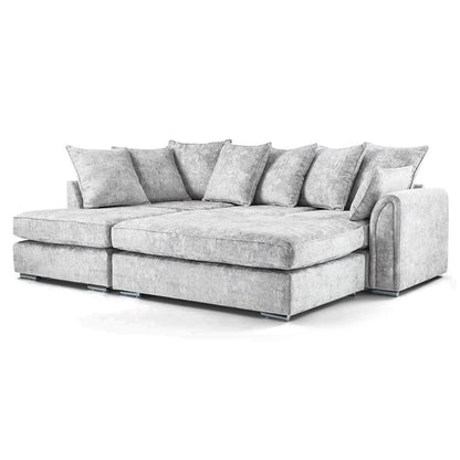Chiswick Corner Sofa 4 Seater with Footstool - Silver Or Black - 4