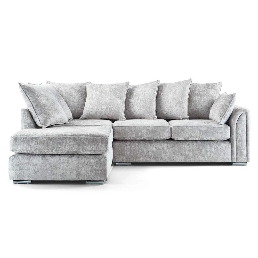 Chiswick Corner Sofa 4 Seater with Footstool - Silver Or Black - 3