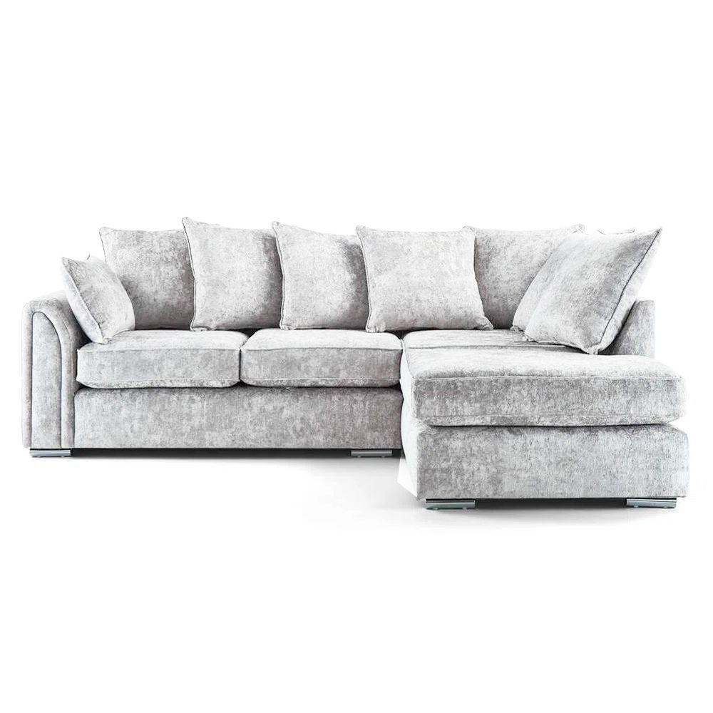 Chiswick Corner Sofa 4 Seater with Footstool - Silver Or Black - 2