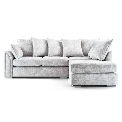 Chiswick Corner Sofa 4 Seater with Footstool - Silver Or Black - 2