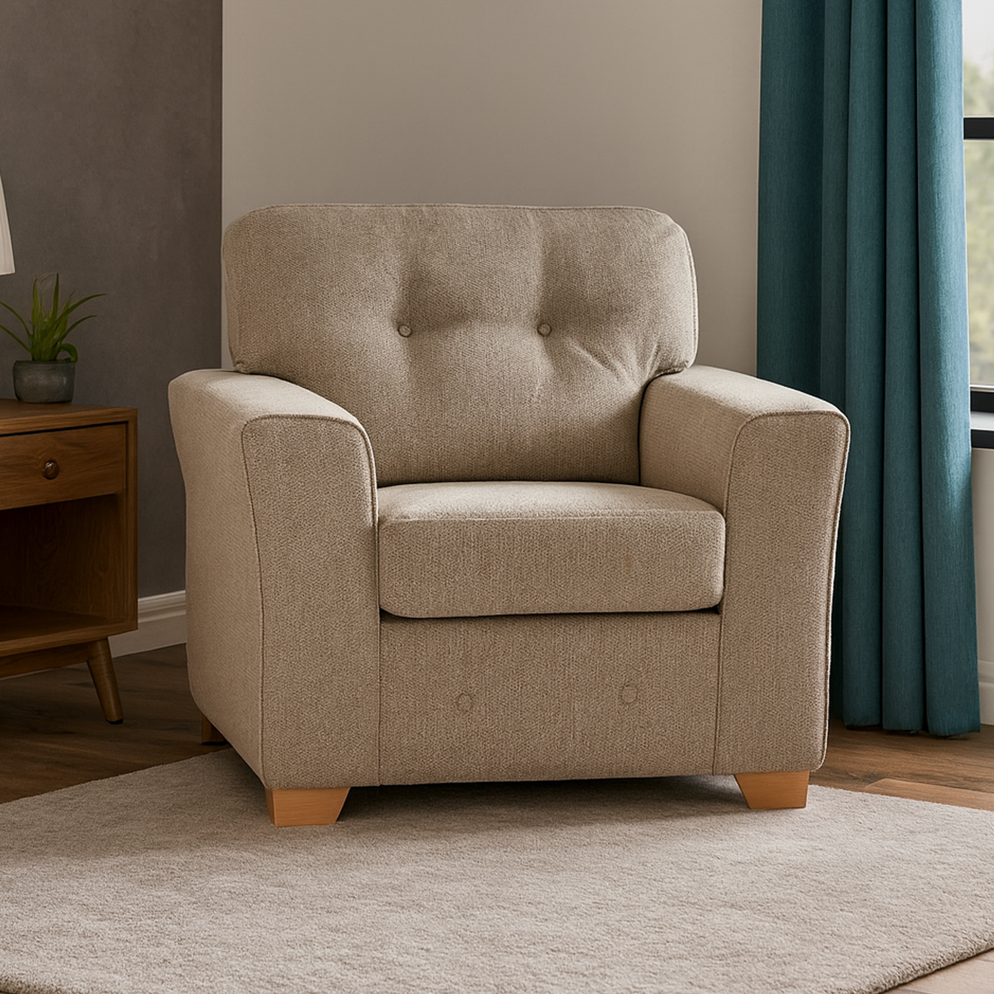 Hartley Fullback Tufted 3 Piece Sofa Suite