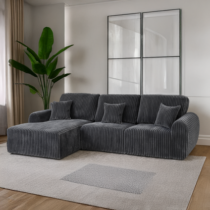 Vinci Soft Chunky Jumbo Cord 4 Seater Corner Sofa