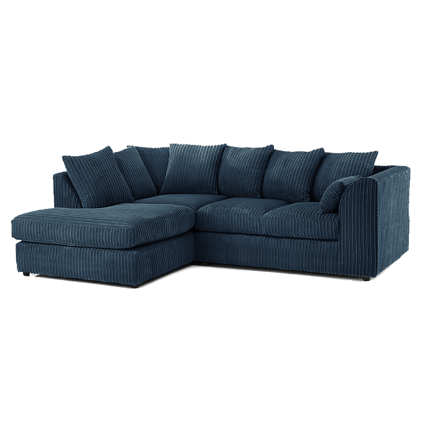 Luxor Cord Fabric 4 Seater Corner Sofa Scatter Back