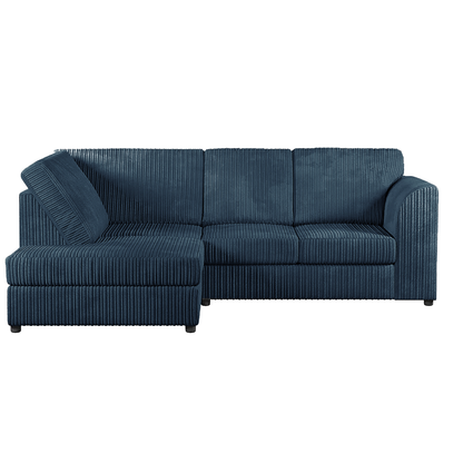 Luxor Cord Fabric 4 Seater Corner Sofa Full Back