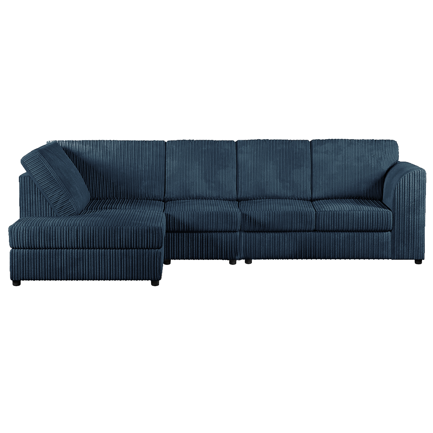 Luxor Full Cord Fabric 5 Seater Corner Sofa Full Back