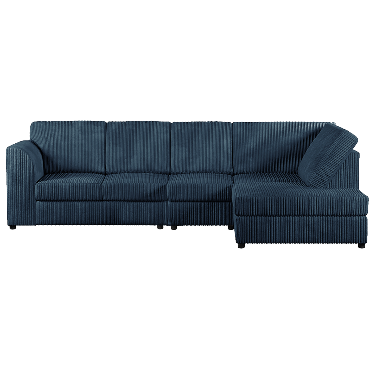 Luxor Full Cord Fabric 5 Seater Corner Sofa Full Back