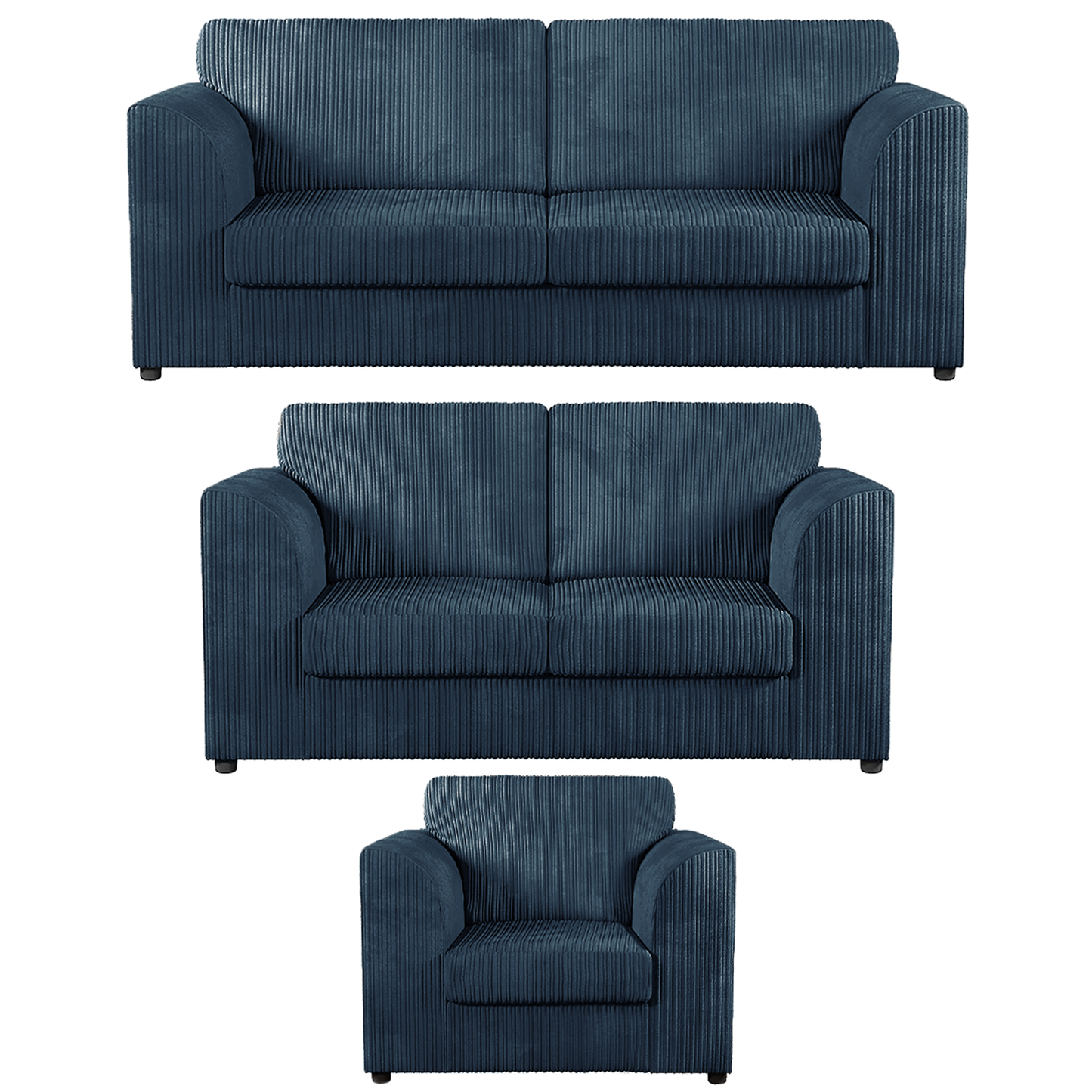 Luxor Full Jumbo Cord 3 Piece Suite - Full Back