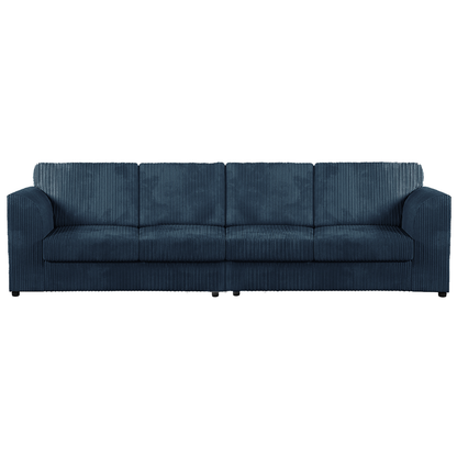 Luxor Cord Long Fabric 4 Seater - Full Back