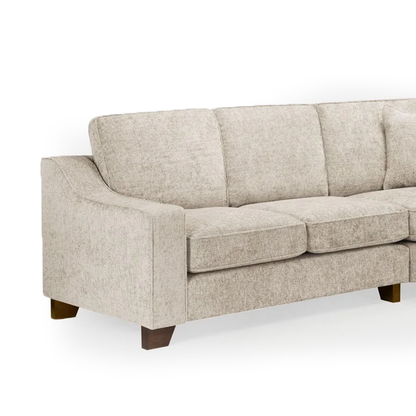 Nebraska Beige 5 Seater Corner Sofa Full Back