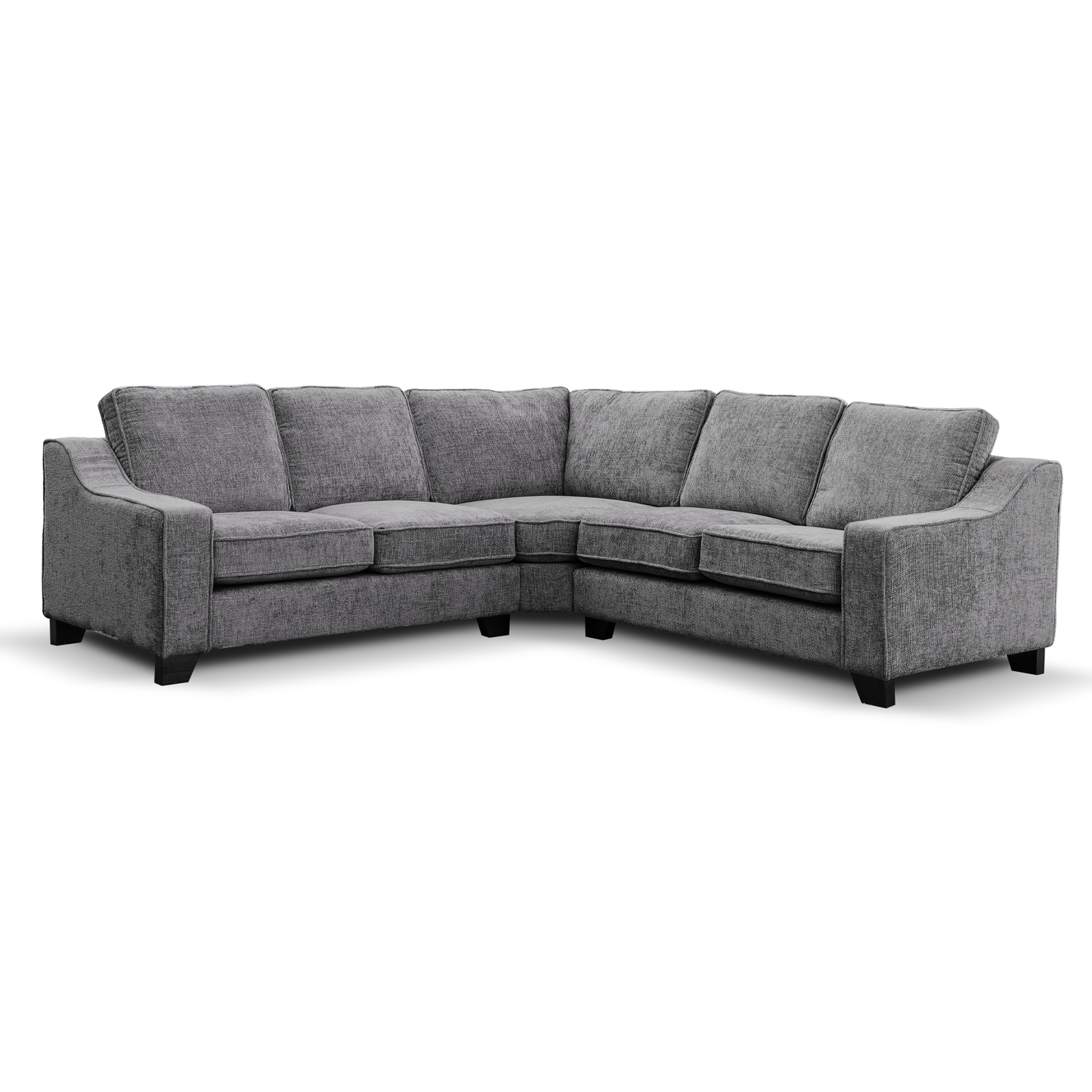 Nebraska Slate Grey 5 Seater Corner Sofa Full Back