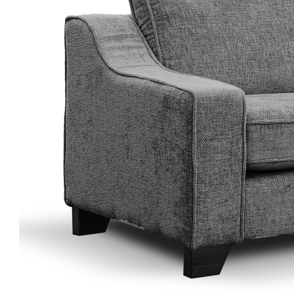 Nebraska Slate Grey 5 Seater Corner Sofa Full Back