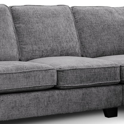 Nebraska Slate Grey 5 Seater Corner Sofa Full Back