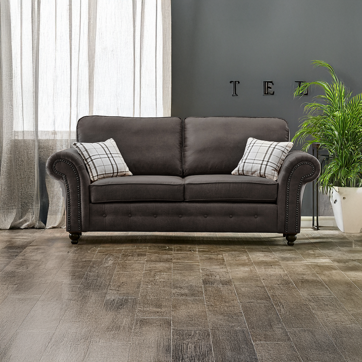 Oakland Chesterfield Leather 3 Seater