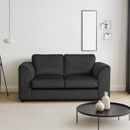 Crystal Crushed Velvet 2 Seater Sofa Full Back