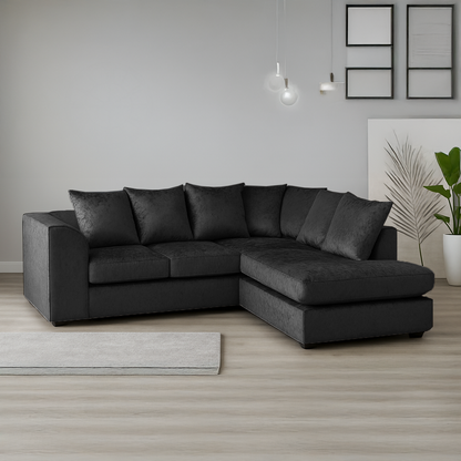 Crystal Crushed Velvet Scatter Corner Sofa