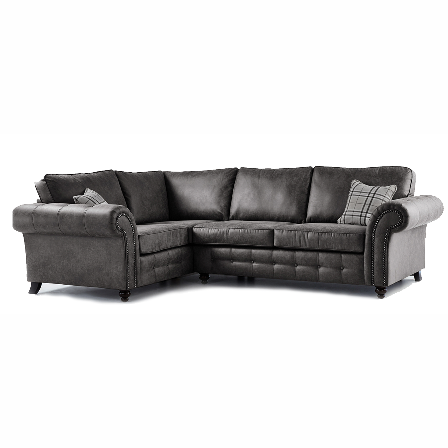 Oakland 4 Seater Leather Corner Sofa Chesterfield Style