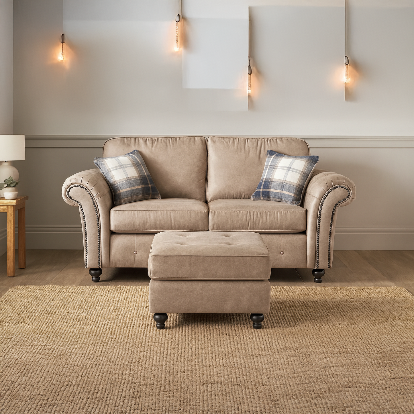 Oakland Marble Leather 2 Seater Sofa
