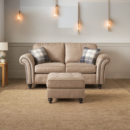 Oakland Marble Leather 2 Seater Sofa