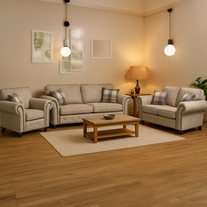 Oakland Marble Leather 3 Piece Sofa Suite
