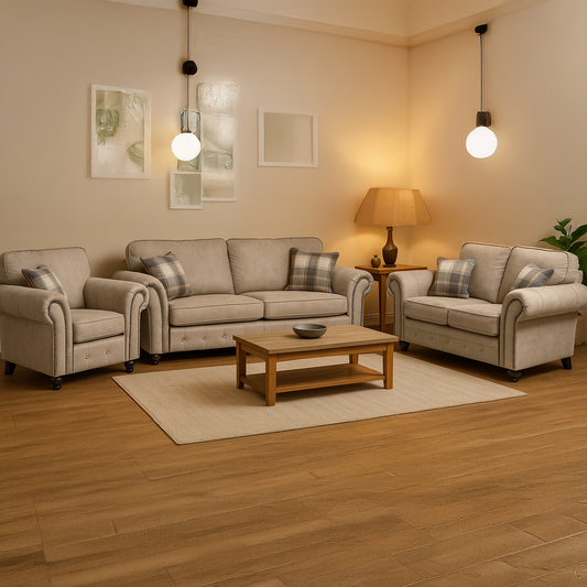 Oakland Marble Leather 3 Piece Sofa Suite