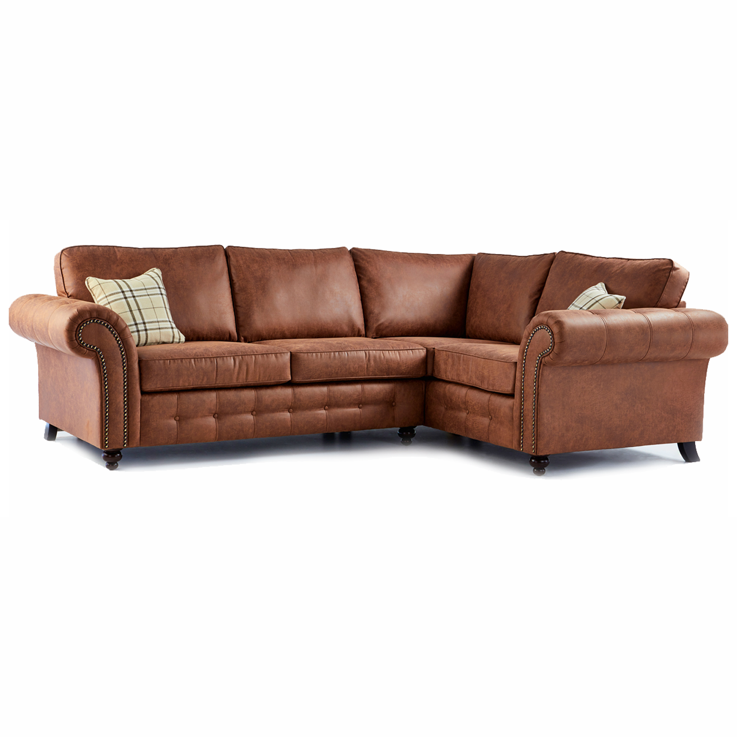 Oakland 4 Seater Leather Corner Sofa Chesterfield Style