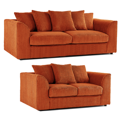 Luxor Full Jumbo 3 + 2 Seater Sofa Set - Scatter Back