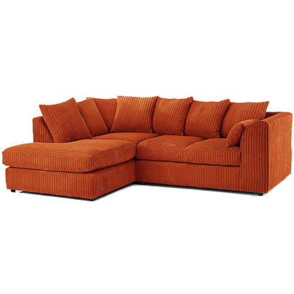 Luxor Cord Fabric 4 Seater Corner Sofa Scatter Back