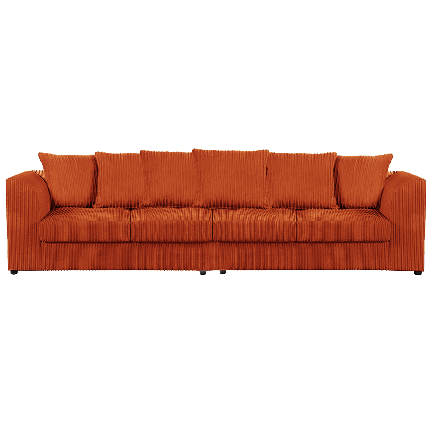 Luxor Cord Long Fabric 4 Seater - Scatter back
