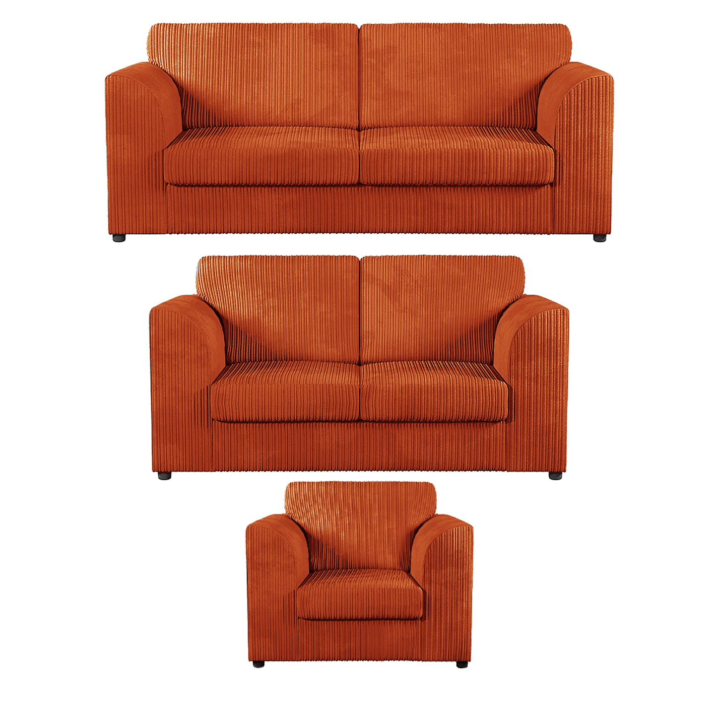Luxor Full Jumbo Cord 3 Piece Suite - Full Back