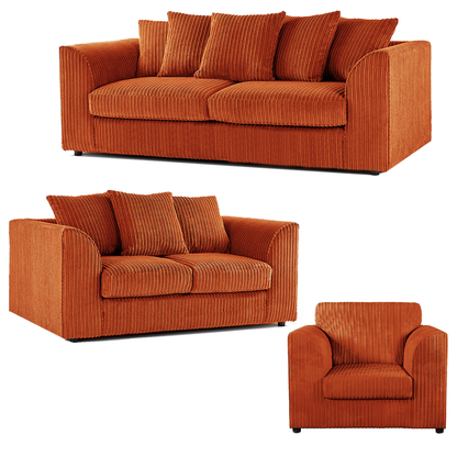 Luxor Full Jumbo Cord 3 Piece Suite - Scatter Back