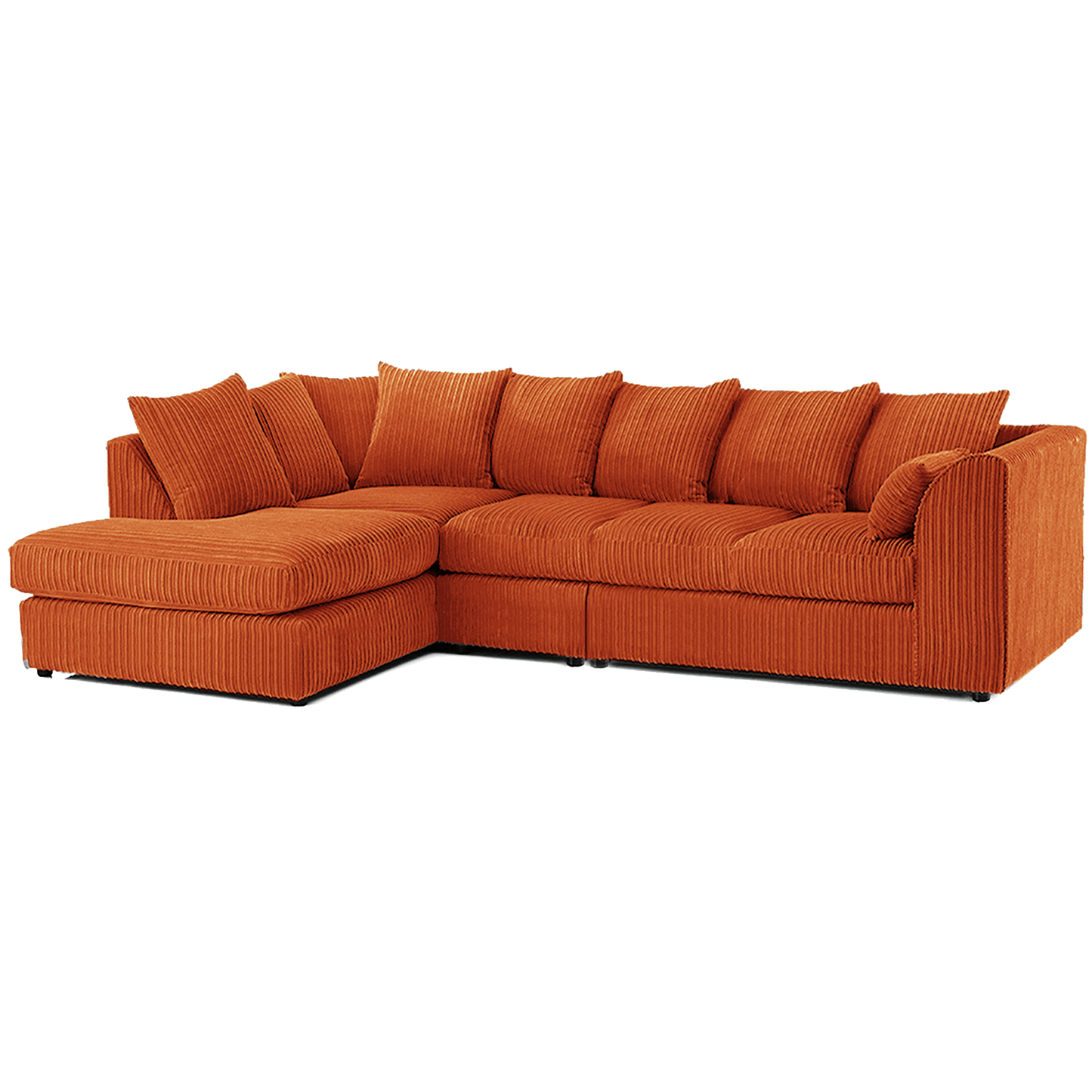 Luxor Full Cord Fabric 5 Seater Corner Sofa Scatter Back