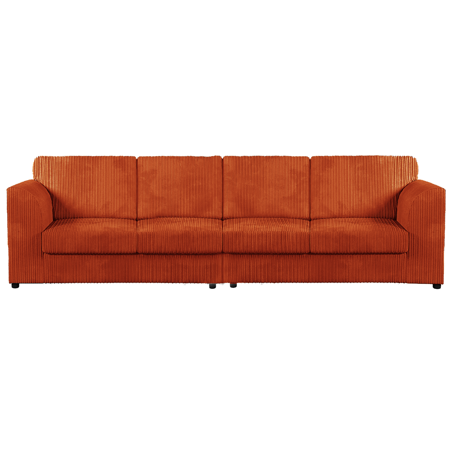 Luxor Cord Long Fabric 4 Seater - Full Back