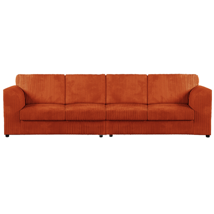 Luxor Cord Long Fabric 4 Seater - Full Back